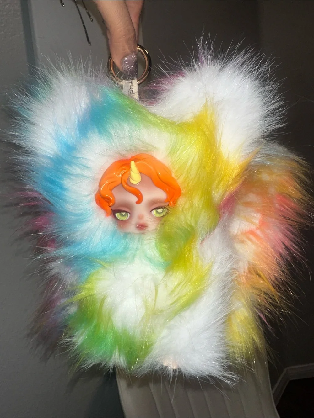 Skullpanda customized Unicorn Doll - Multicolor Fur